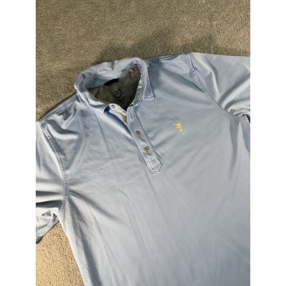 Zero Restriction‎ Men's XL Trophy Cup Logo Blue Golf Polo Shirt Soft Polyester